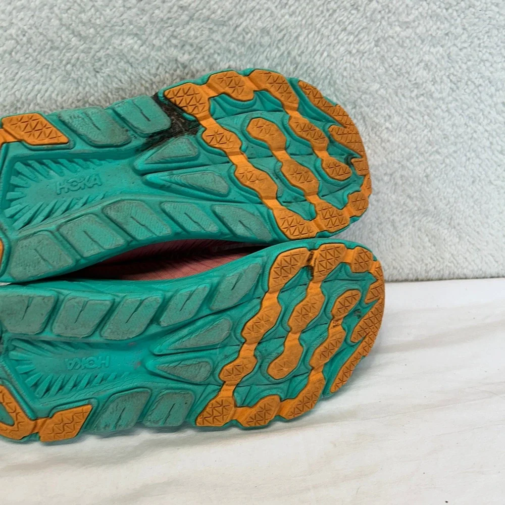 Hoka‎ Rincon 3 Women 6.5B Pink Teal Running Shoes 1119396 PPAT Mesh Athletic